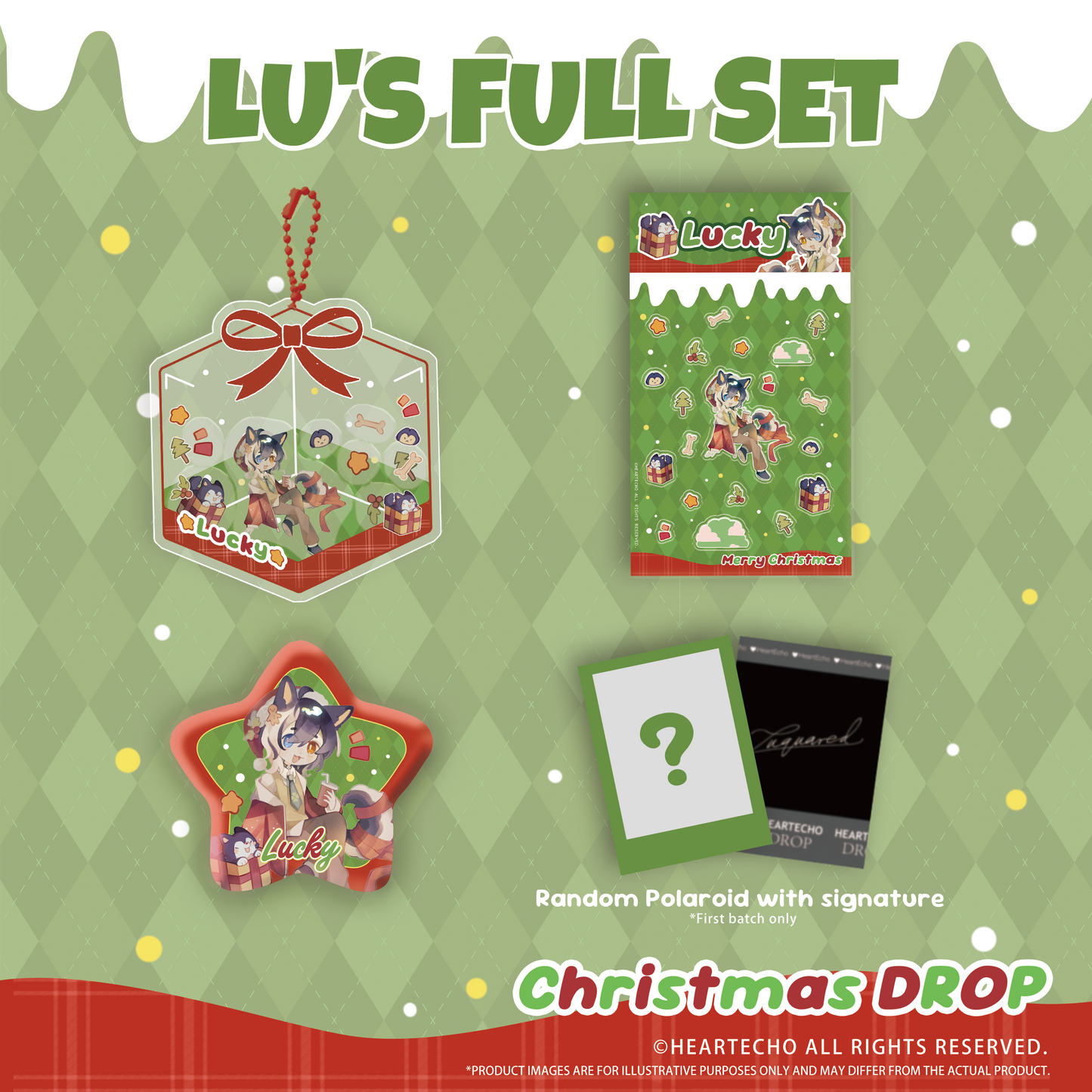 Lu Christmas Drop ACRYLIC SHAKER KEYCHAIN/STAR-SHAPED BADGE/BUBBLE STICKERS