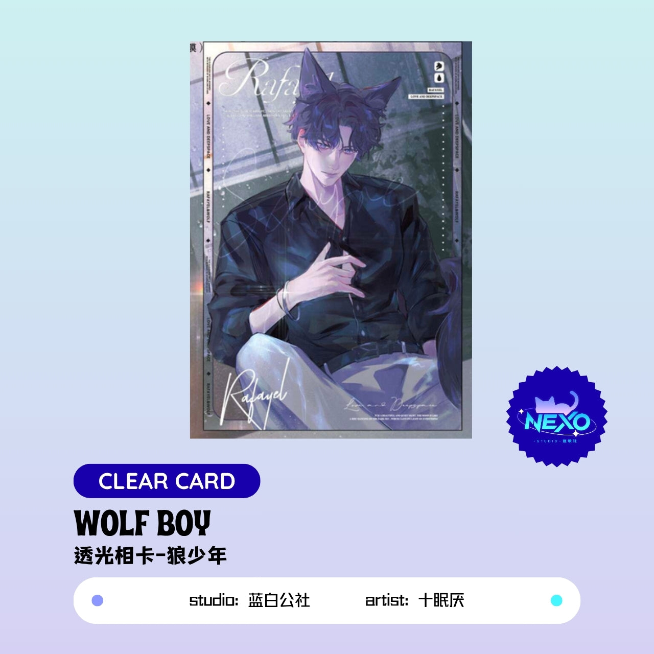 Rafayel Love and Deepspace Wolf Boy Polaroid/Postcard/Holographic Ticket/Clear Card