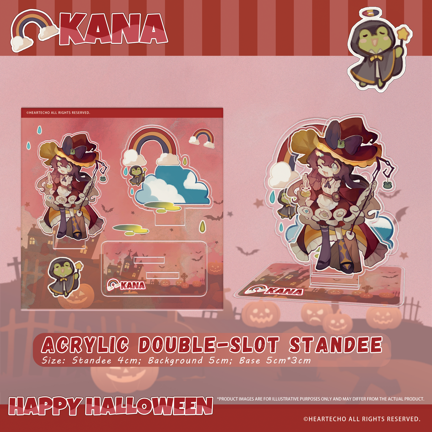 Kana Happy Halloween ACRYLIC DOUBLE-SLOT STANDEE/PUMPKIN-SHAPED KEYCHAIN/STICKERS