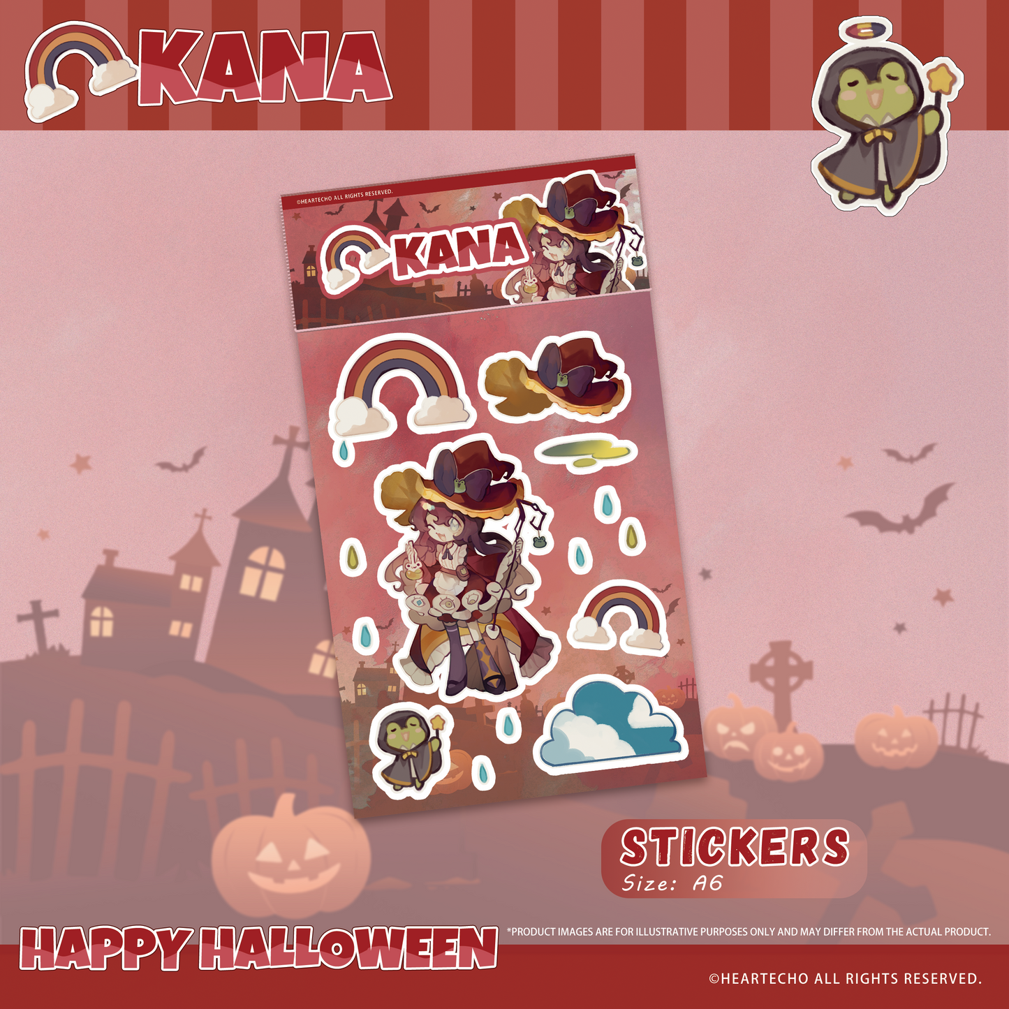 Kana Happy Halloween ACRYLIC DOUBLE-SLOT STANDEE/PUMPKIN-SHAPED KEYCHAIN/STICKERS