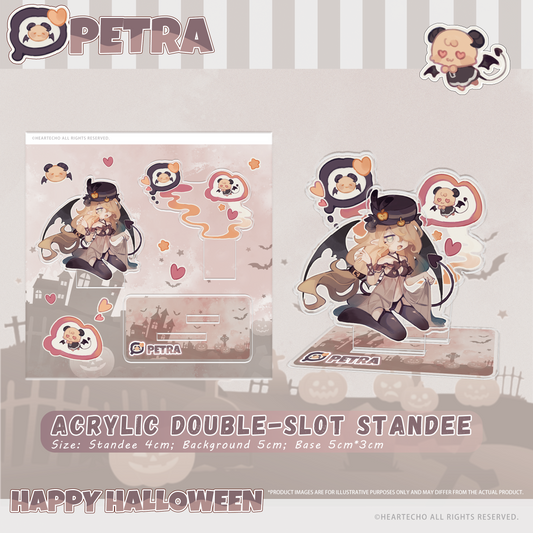 Petra Happy Halloween ACRYLIC DOUBLE-SLOT STANDEE/PUMPKIN-SHAPED KEYCHAIN/STICKERS