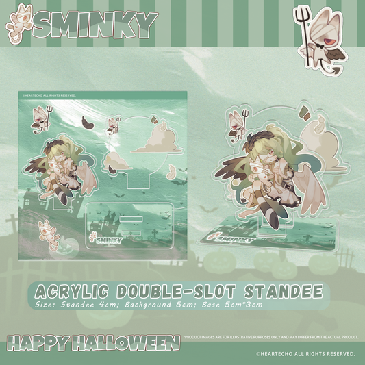Sminky Happy Halloween ACRYLIC DOUBLE-SLOT STANDEE/PUMPKIN-SHAPED KEYCHAIN/STICKERS