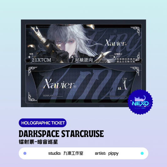 Xavier Love and Deepspace DARKSPACE STARCRUISE Postcard/Holographic Ticket/Polaroid