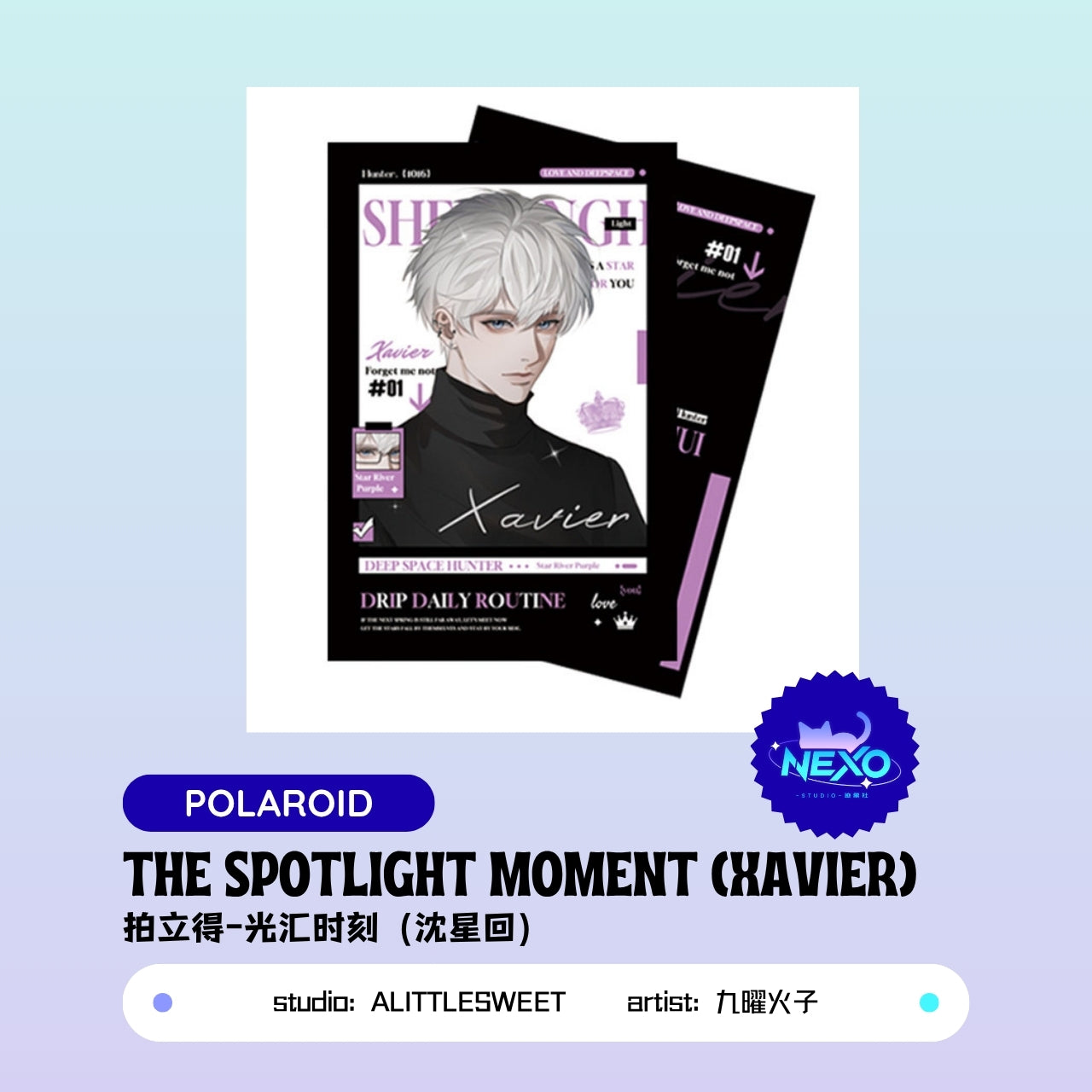 Xavier/Rafayel/Zayne/Sylus/Caleb Love and Deepspace THE SPOTLIGHT MOMENT Holographic Card/Postcard/Polaroid