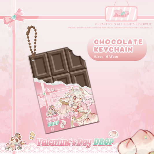 Xier Valentine's Day Drop WHITE CHOCOLATE KEYCHAIN/HEART-SHAPED BADGE/STICKERS