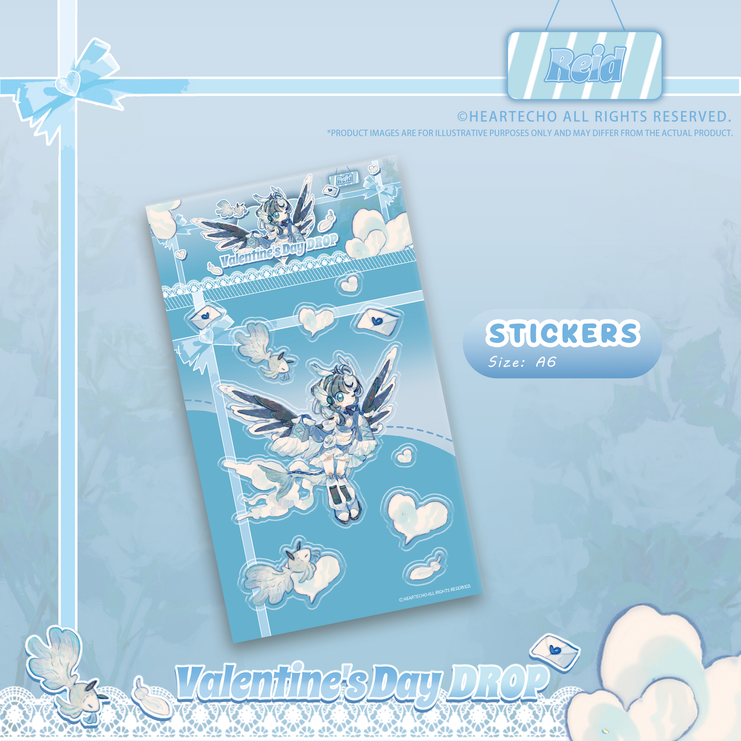 Reid Valentine's Day Drop WHITE CHOCOLATE KEYCHAIN/HEART-SHAPED BADGE/STICKERS