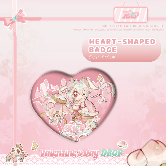 Xier Valentine's Day Drop WHITE CHOCOLATE KEYCHAIN/HEART-SHAPED BADGE/STICKERS