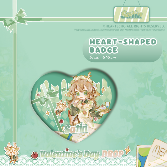 Satin Valentine's Day Drop WHITE CHOCOLATE KEYCHAIN/HEART-SHAPED BADGE/STICKERS