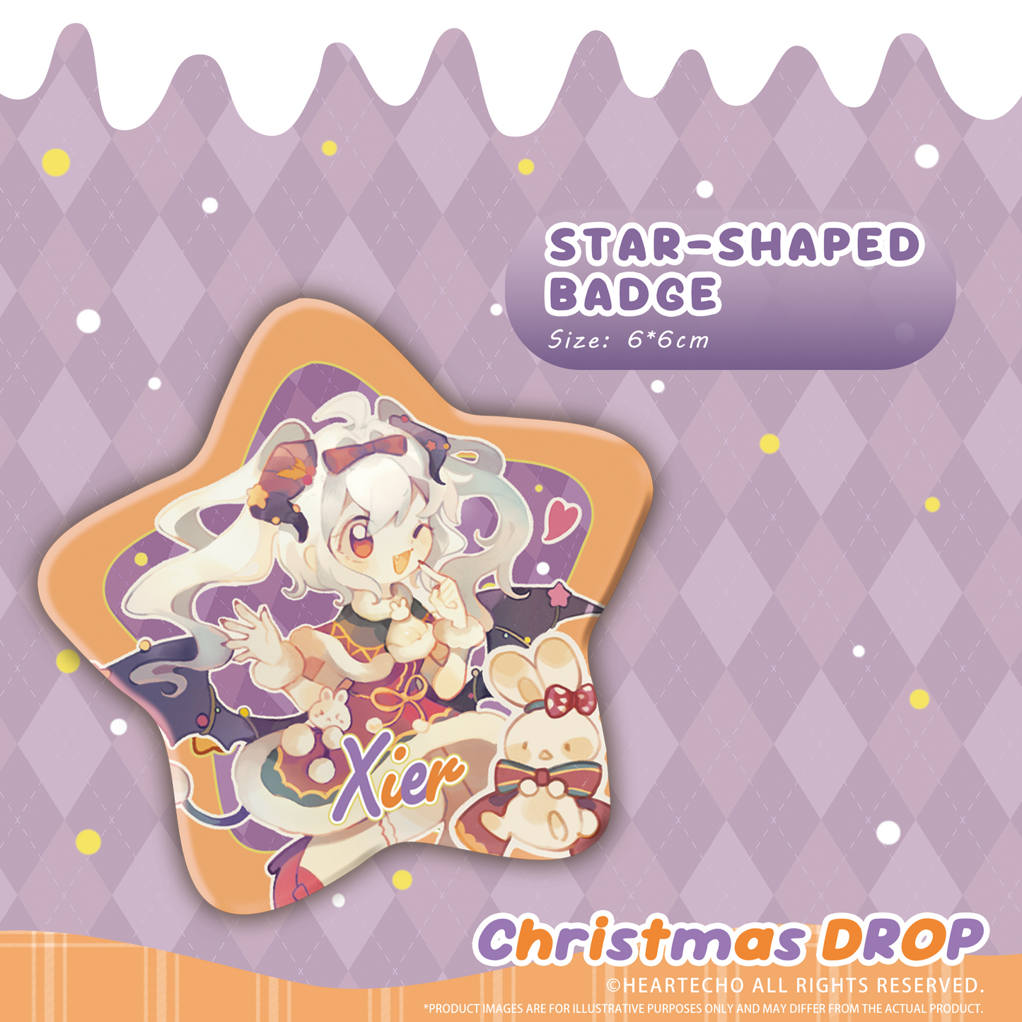 Xier Christmas Drop ACRYLIC SHAKER KEYCHAIN/STAR-SHAPED BADGE/BUBBLE STICKERS
