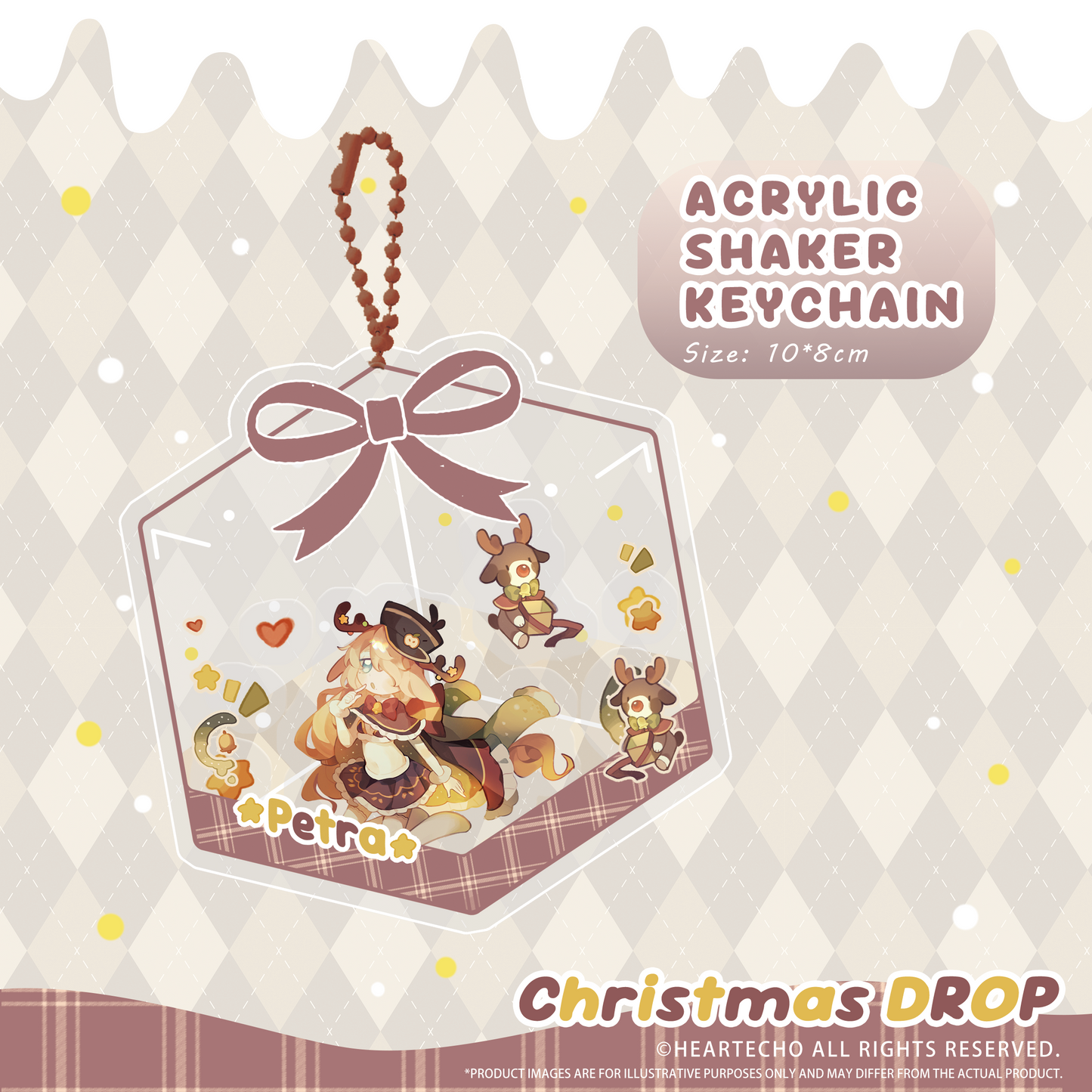 Petra Christmas Drop ACRYLIC SHAKER KEYCHAIN/STAR-SHAPED BADGE/BUBBLE STICKERS
