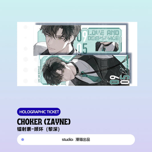 [Pre-sale]  Zayne Love and Deepspace choker Holographic Ticket