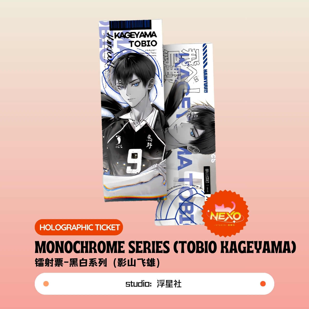Kenma Kozume/Tetsuro Kuroo/Toru Oikawa/Shoyo Hinata/Tobio Kageyama/Kei Tsukishima  Haikyuu!! Monochrome Series Art Print/Polaroid/Holographic Ticket