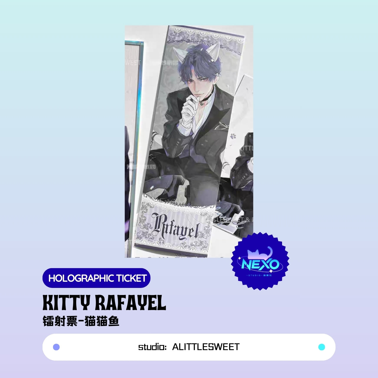 Rafayel Love and Deepspace KITTY RAFAYEL Postcard/Holographic Ticket/Art Print/Polaroid