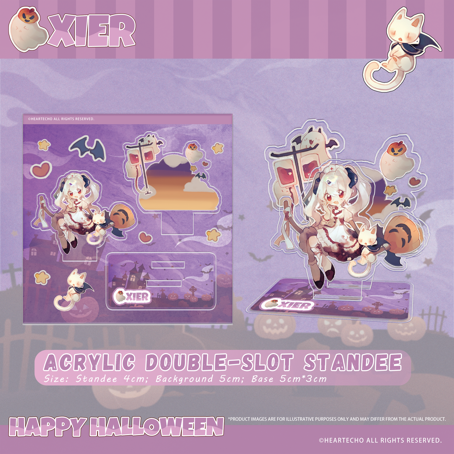 Xier Happy Halloween ACRYLIC DOUBLE-SLOT STANDEE/PUMPKIN-SHAPED KEYCHAIN/STICKERS
