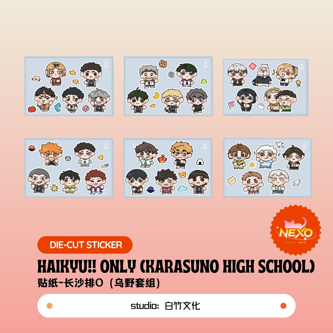Shoyo Hinata/Tobio Kageyama/Daichi Sawamura/Koshi Sugawara/Asahi Azumane/Yu Nishinoya/Ryunosuke Tanaka/Kei Tsukishima/Tadashi Yamaguchi  Haikyuu!!  Haikyu!! Only Karasuno High School Bookmark/Slogan Banner/Die-cut Sticker